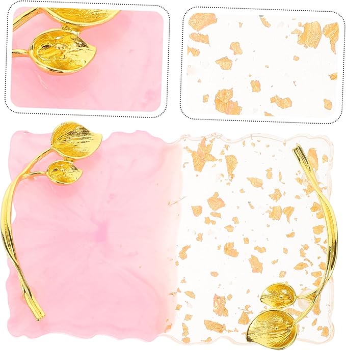 FOMIYES 5pcs Nail Palette Polish Plate Nail Design Nail Dish Makeup Mixing Pallet Nails Stickers Nail Polish Tray Nail Display Tray Vintage Frame Nail Stand Copper Plating Make up Bracket