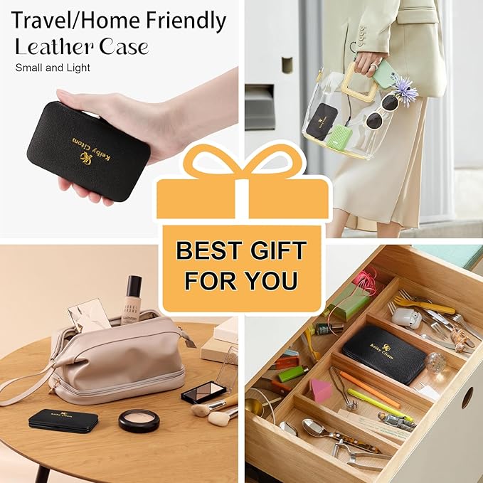 Tweezers Set and Nail Clippers 8Pcs Precision No Gaps Eyebrow Tweezer Kit for Facial Hair Men & Women Travel Tweezers with Leather Case (Black/Red)