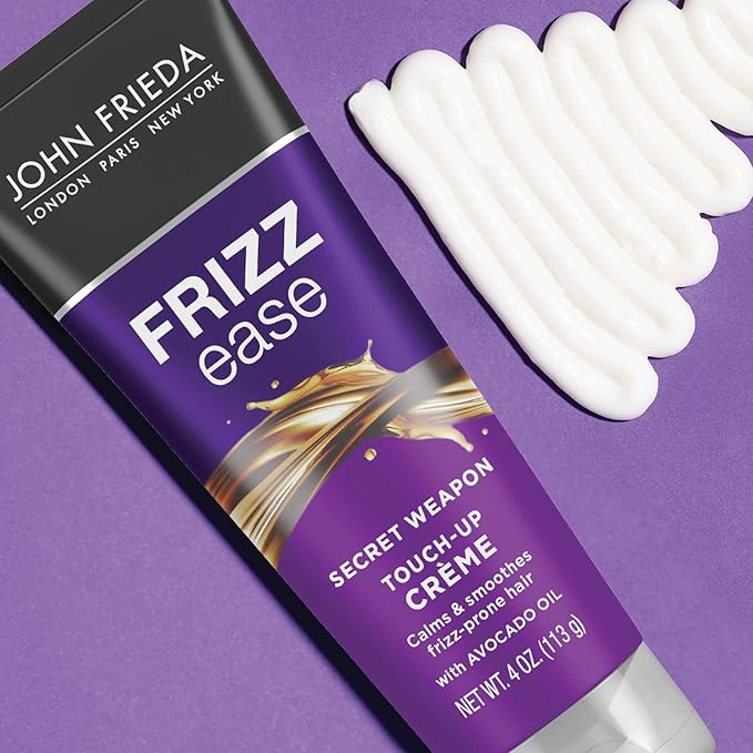 John Frieda Frizz Ease Secret Weapon Touch-Up Crème, Smoothing Cream for Flyaways, Frizz-Free & Split Ends, Infused with Avocado Oil to Seal in Moisture and Eliminate Flyaways, 4 Oz, Pack of 2