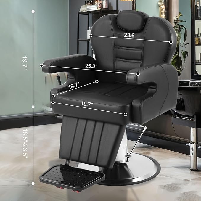 Salon Chair for Hair Stylist, 360 Degree Rotating Barber Chair Heavy Duty Hydraulic Pump Barber Chair, Spa Beauty Equipment for Hair Stylists, Tattoo Artists, Cosmetologists