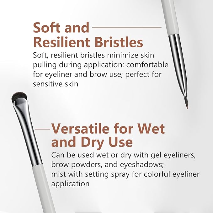 Eyeliner Brush, Crescent-Shaped Eyeliner and Brow Brush - Effortlessly Create Perfect Eyeliner (187 curved eyeliner)