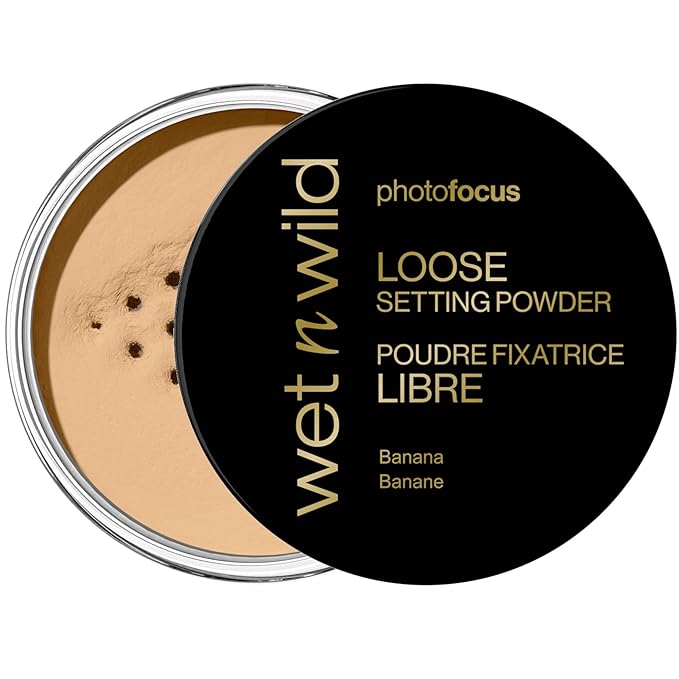 wet n wild Photo Focus Loose Baking Setting Powder, Highlighter Makeup, Suitable for All Skin Tones - Banana