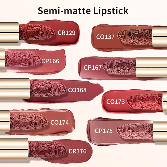 Catkin Semi-Matte Lipstick Hydrating High Impact Color Infused with Vitamin E and Avocado Oil Smooth Soft Texture Long Lasting Matte Finish 167