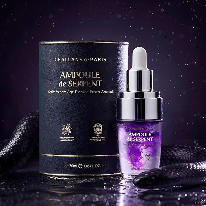 [CHALLANS de PARIS] Ampoule de SERPENT – Freshly-Activated Peptide Serum with SYN-AKE (10,000 ppm) | Age-Defying, Firming & Smoothing, Lightweight Watery, Dual-Chamber, Korean Skincare, 1.23 fl oz