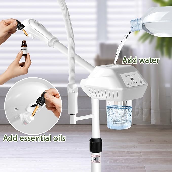 Professional Facial Steamer for Deep Hydration,2in1 Ozone Face Steamer with 5X Magnifying Lamp,Suitable for Home Use or Beauty Spa Deep Cleansing and Hydration