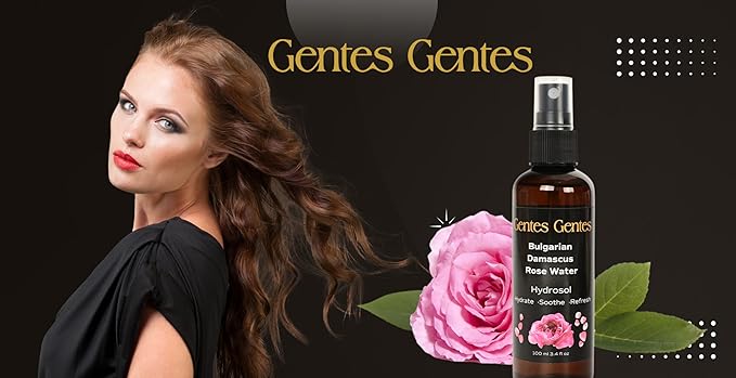 100% Pure Bulgarian Damascus Rose Water Hydrosol – Luxury Facial Toner for Hydration & Radiant Skin, Body Mist & Pillow Spray | Natural Skincare | 3.4 fl oz