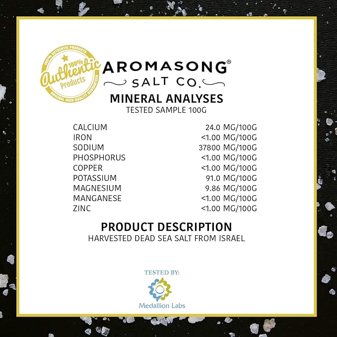 Aromasong Dead Sea Salt - Spa Bath Salt - Bulk 19 Lb Pack of 78 (1482 Lbs Total) Fine Grain - 100% Pure - Better Absorbing Than Epsom Salt - Soak for Women & Men for Skin Issues and Relaxation