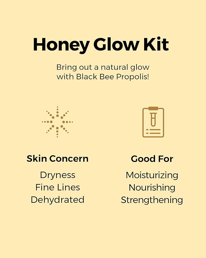COSRX Honey Glow Kit, Korean Skin Care Set with Propolis Facial Toner, Serum, & Cream, Mini Travel Essentials, Moisture, Hydration, Nourishment, Travel Size Gift, Stocking Stuffers, Holiday Gift set