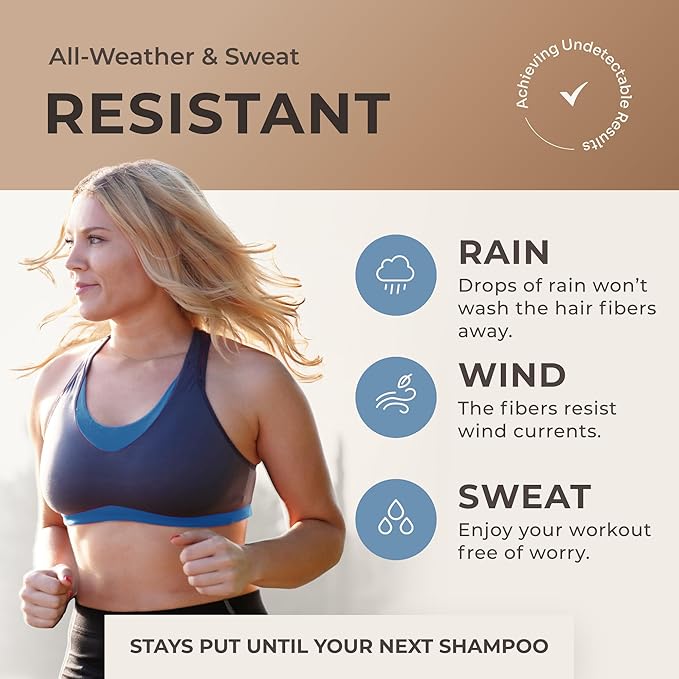 Keratin Hair Fibers for Men & Women - Fill In Fine or Thinning Hair, Instantly Thicker, Fuller Looking Hair (Black 30g)