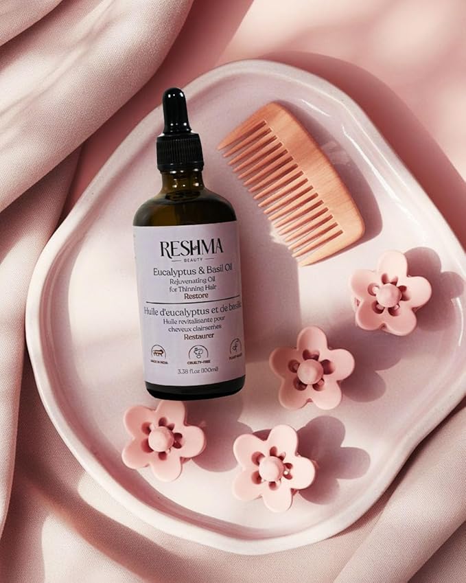 Reshma Beauty Eucalyptus & Basil Oil – Henna Infused Rejuvenating Oil for Thinning Hair | Restores, Strengthens & Nourishes