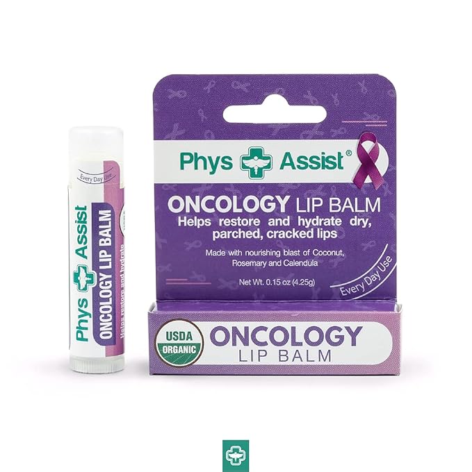 Oncology Lip Balm USDA Organic, Hydrate Dry, Parched Lips. Moisturizing -3 Pack