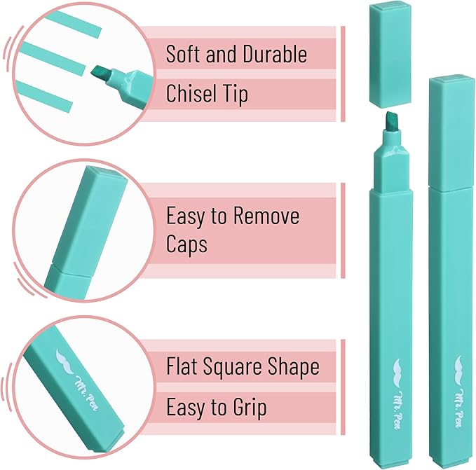Mr. Pen- Aesthetic Highlighters, 8 Pack, Chisel Tip, New Vintage, Cute Highlighters Assorted Colors, Back to School Supplies