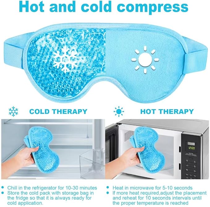 ONLYSKY BEAUTY Cold Eye Mask Cooling Gel Eye-Mask for Dry Eyes, Eye relax and Pressure Release as Gift for women (Blue)