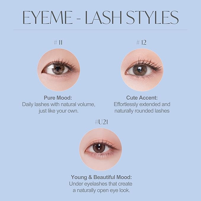 EYEME Eyelash x Artist Collaboration NO.11 Pure – 5 Set Pack, Natural False Eyelashes, Lightweight Cat Eye Lashes for a Minimalist Look, Soft Lashes for Everyday Use, K-Beauty