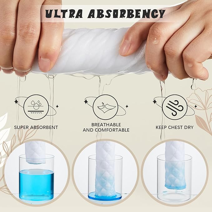 Toulite 6 Pcs Cotton Bra Liners Rectangle Under Bra Pads 3 Layer Bra Sweat Liners for Women Sweating Supplies