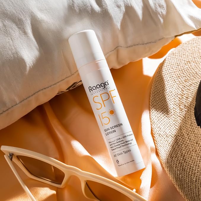 SPF 15 Sunscreen Lotion | 1.86 Fl Oz (55 ml) | with Broad Spectrum UVA & UVB Rays Protection | Waterproof & Non Greasy Sunblock Lotion