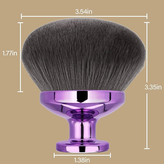 Extra Large Body Makeup Brush For Self Tanner, Leg Makeup &Bronzer Blend,90 mm Wide-headed Kabuki Brush Provides More Even &Pretty Application, Sunscreen Face& Back Makeup Brush, Wet&Dry Use- Purple