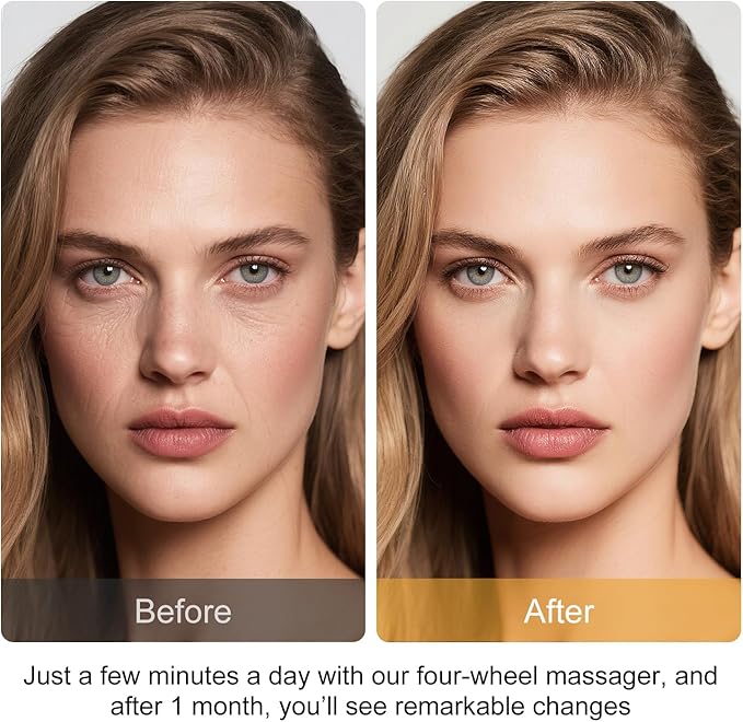 Manual Roller Massager for Face and Body, Lightweight Plastic Portable Massage Tool with 360° Rolling Design and Ergonomic Handle, Compact Self-Care Accessory for Home or Travel