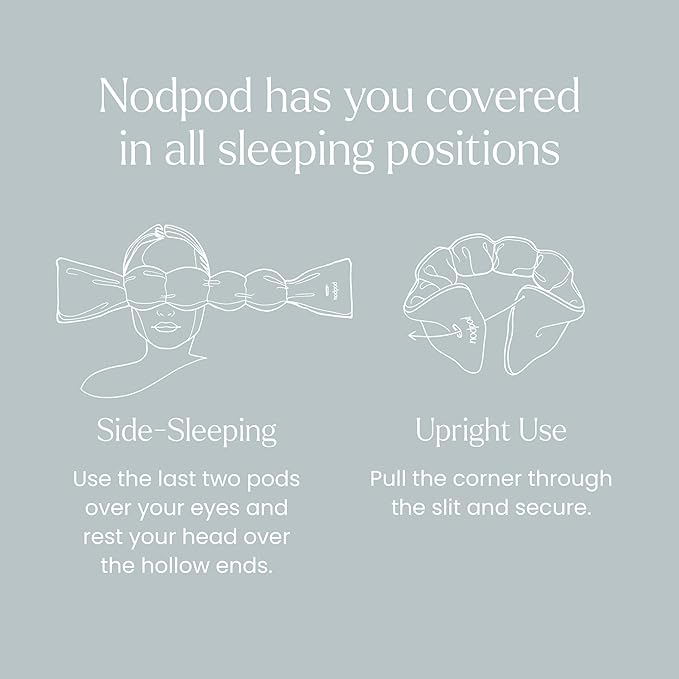 Nodpod Gentle Pressure Silk Sleep Mask | Patented Light Blocking Design for Sleeping, Travel & Relaxation | Bead Filled, Machine Washable (Willow)