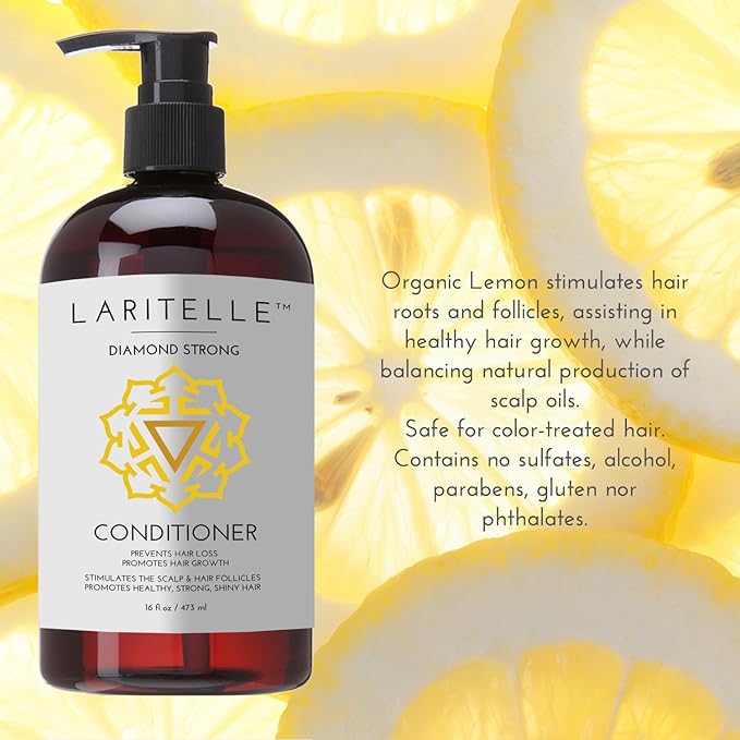 Laritelle Organic Conditioner – Diamond Strong – 16 oz – Organic Hair Conditioner for Hair Loss Prevention & Growth – Strengthens, Softens & Nourishes – Made in USA