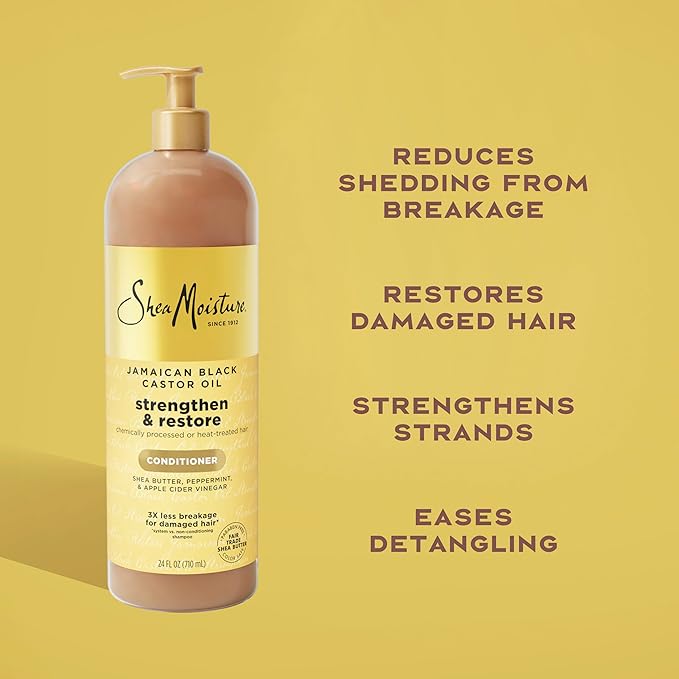 SheaMoisture Strengthen & Restore Conditioner Jamaican Black Castor Oil for Damaged Hair Paraben-Free 24 oz