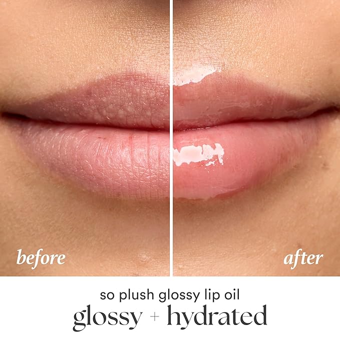 Julep So Plush Glossy Lip Oil – Hydrating Lip Tint with Apricot, Avocado & Jojoba Oils – Non-Sticky Shine, Moisturizing Lip Gloss for Soft, Nourished Lips – Vegan & Cruelty-Free (06 Clear Conscience)