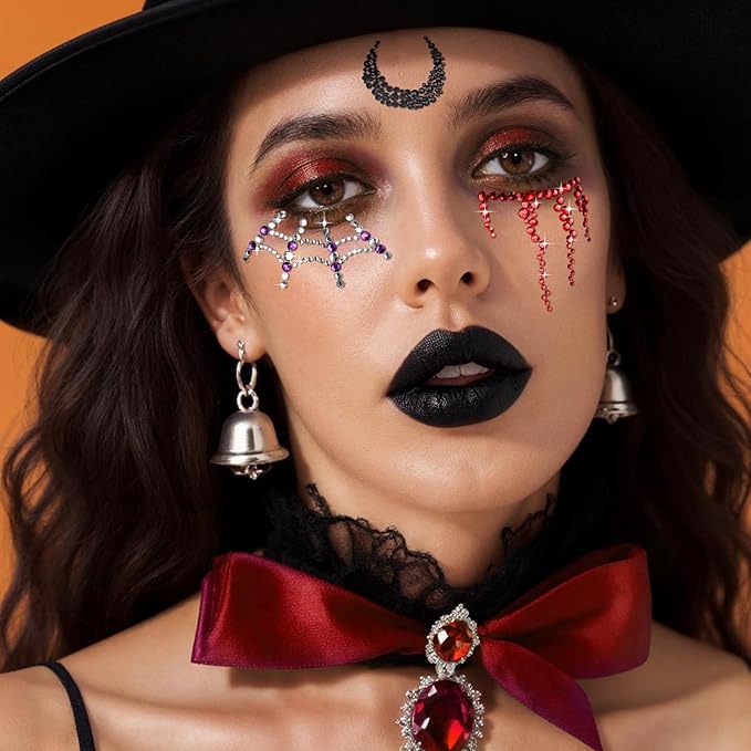 YGDZ Face Rhinestones Kit, Face Eye Gems for Makeup, Face Jewels Set with Face Makeup Glue, Nail Gems, Rhinestones for Body, Hair, Nail Art, Halloween Makeup for Women