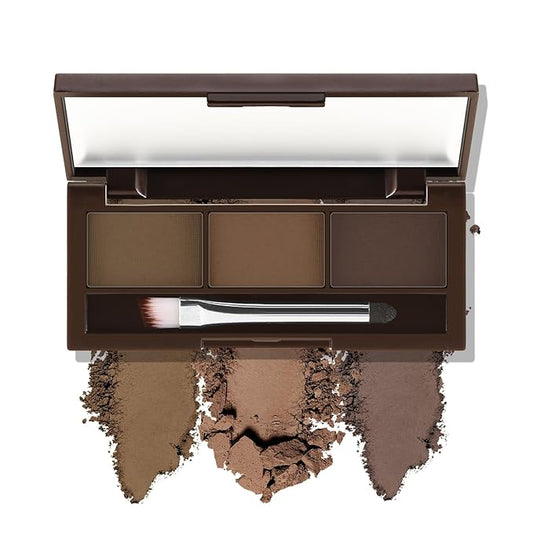 3 Colors Eyebrow Powder Set, Brow Powder Makeup Palette, Defining and Sculpting Brows, Waterproof Eye Contour Kit with Brush Applicator