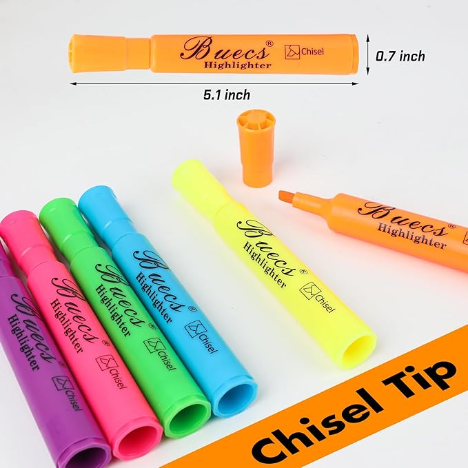 Highlighters Bulk Pack, 96 Count, Assorted Colors, Chisel Tip, suitable for Adults Highlighting Planner Notes, Office School Supplies