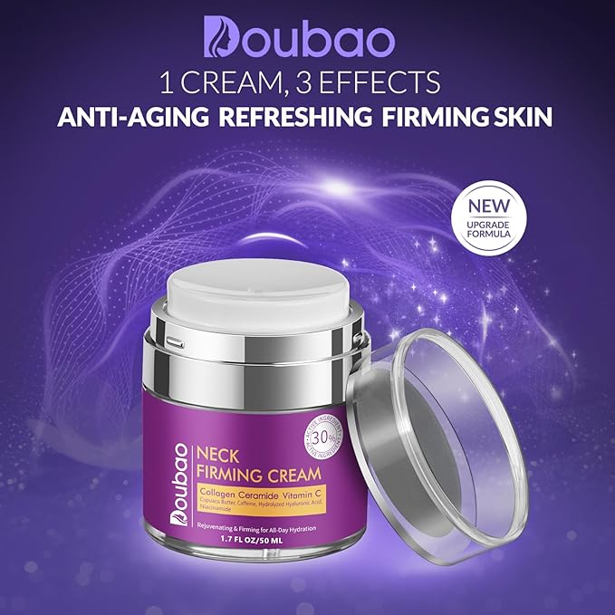 Neck Cream for Tightening and Firming, Wrinkle Cream for Women, Skin Tightening Cream for Face and Body, Hydrating Face Moisturizer for Aging Skin, Facial Skin Care Products 1.7 Fl Oz