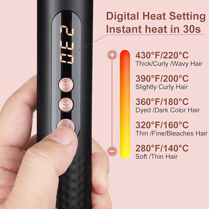 3 in 1 Curling Iron Set, Hair Curling Wand Set with 3 Interchangeable Ceramic Curling Barrel(0.35”-1.25”), Instant Heat Up, Dual Voltage Hair Curler Beach Waves, Include Glove