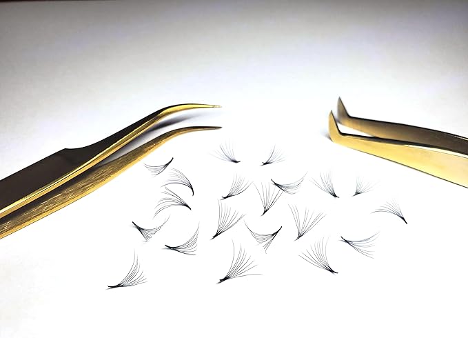 9D - 0.07 C and D Curl 1000 Premade volume fans loose Fans, Handmade eyelash extensions supplies Russian volume lash promade fan (9D - 0.07 - Curl D, 10mm)