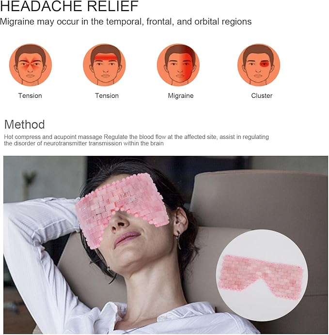 Rose quartz eye mask cooling