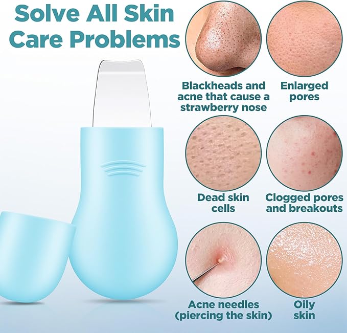 Face Scrubber Pore Cleaning Brush Face Mask Applicator Skin Care Tool for Men Women Deep Cleansing(Blue)