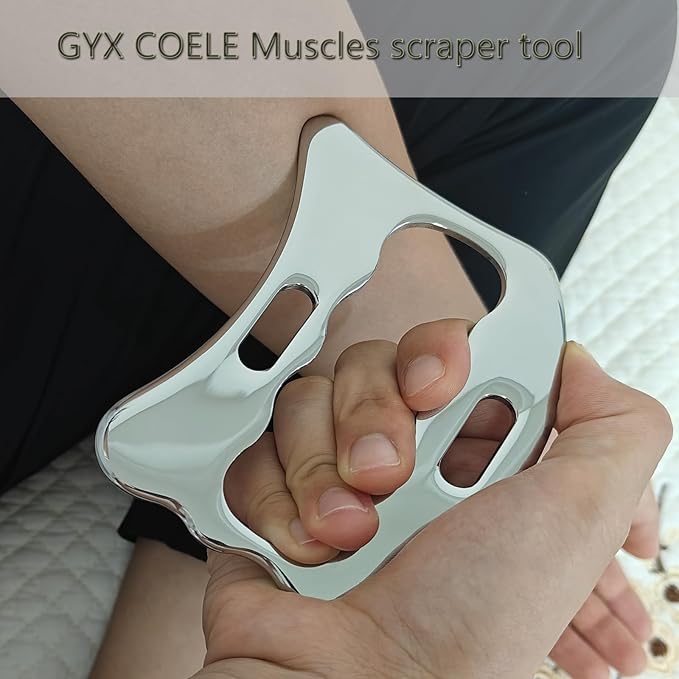 4 in 1 Stainless Steel Muscle Scraper Tool Set, IASTM Physical Therapy Massage Tools, Gua Sha Massage Scraping Tool with Storage Case