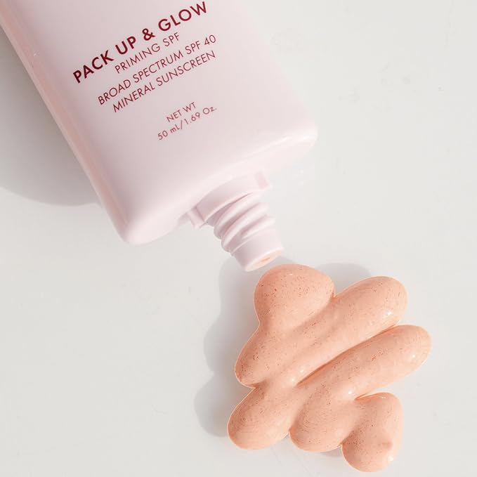 Wander Beauty Pack Up & Glow Primer with SPF 40 - 100% Mineral Sunscreen with Non-Nano Zinc Oxide + Titanium Dioxide - 4-in-1 Universal Tinted Sunscreen - Protect, Prevent, Perfect & Prime - 1.69 oz