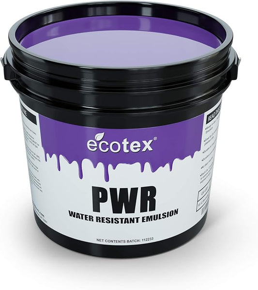 Ecotex® PWR Screen Printing Emulsion (Gallon - 128oz.) Pre - Sensitized Photo Emulsion for Silk Screens and Fabric - for Screen Printing Plastisol Ink and Water Based Ink, Screen Printing Supplies