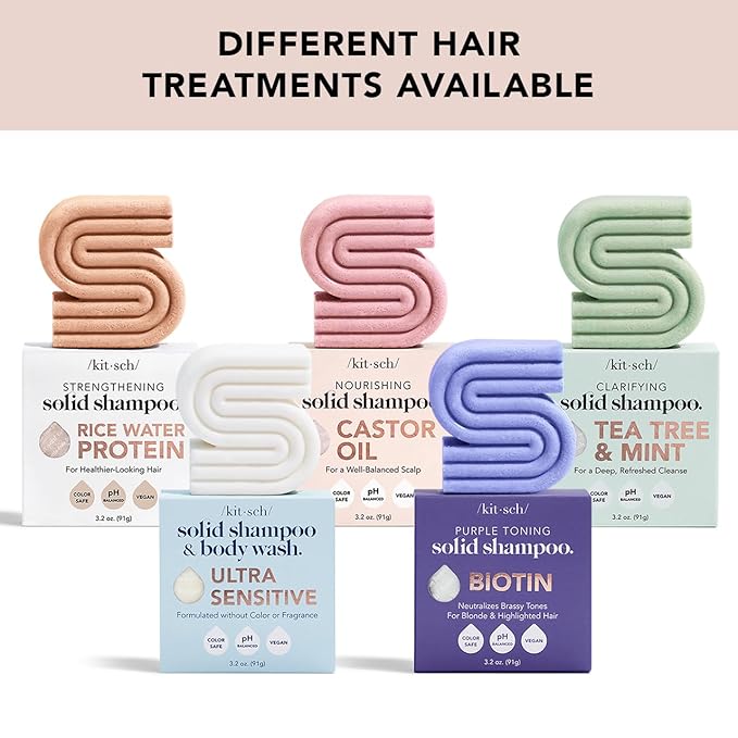 Kitsch 2-in-1 Shampoo Bar and Body Wash - Ultra Sensitive, Vegan & Natural, 5-Ingredient Formula Bar Soap for Hair & Body - Scent-Free, Paraben-Free - For Sensitive Scalp & Skin - 3.2 oz