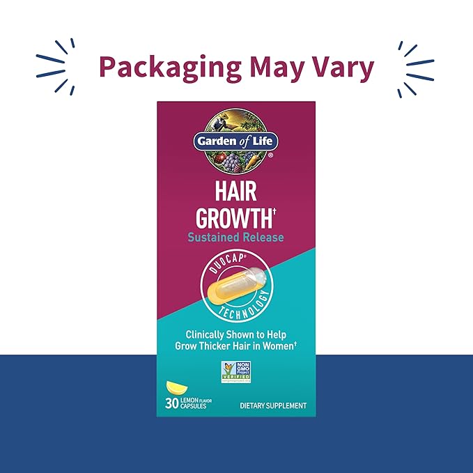 Garden of Life Hair Growth DuoCaps for Women and Men, 30ct