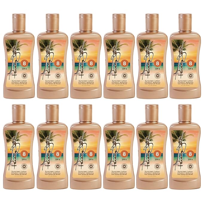 Panama Jack Sunscreen Tanning Lotion - SPF 8, PABA, Paraben, Gluten & Cruelty Free, Antioxidant Moisturizing Formula, 6 FL OZ (Pack of 6)