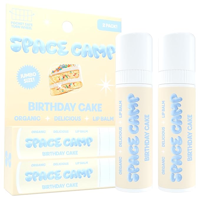 Wellness Jumbo Lip Balm - Birthday Cake Organic Flavored Balm (2 Pack)