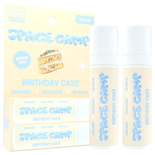 Wellness Jumbo Lip Balm - Birthday Cake Organic Flavored Balm (2 Pack)