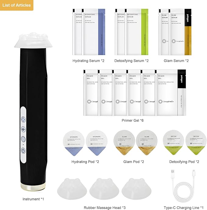 Elitzia CO₂ Oxygen Bubble Facial Device with 7-Color LED - Portable Oxygenating Bubble Skin Care Device for Hydration & Pore Care, Rechargeable Home Spa System - ETOB01