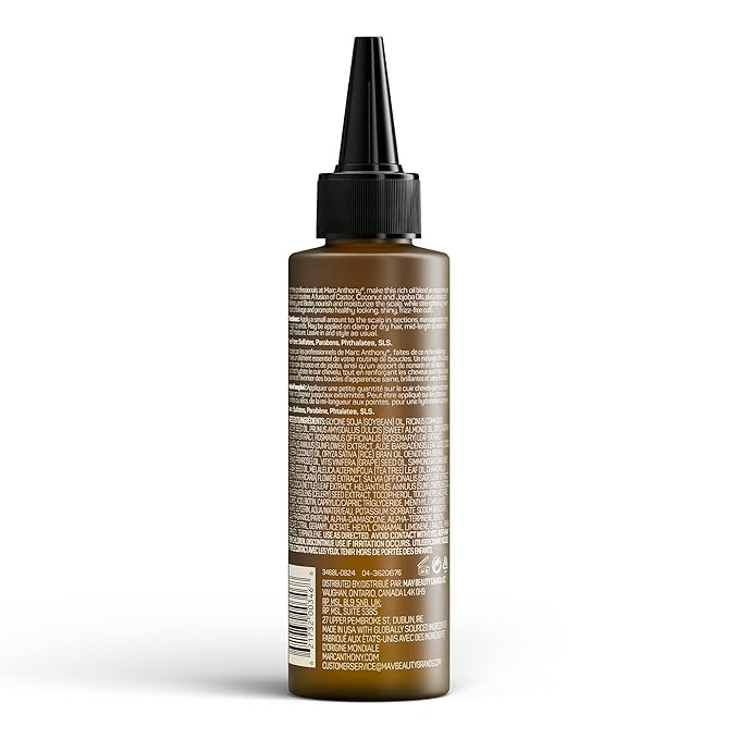 Marc Anthony Nourishing Scalp & Hair Supreme Oil, Strictly Curls - Adds Shine, Reduces Frizz and Breakage - For Curly Hair - Rosemary, Castor Oil - 4 fl oz