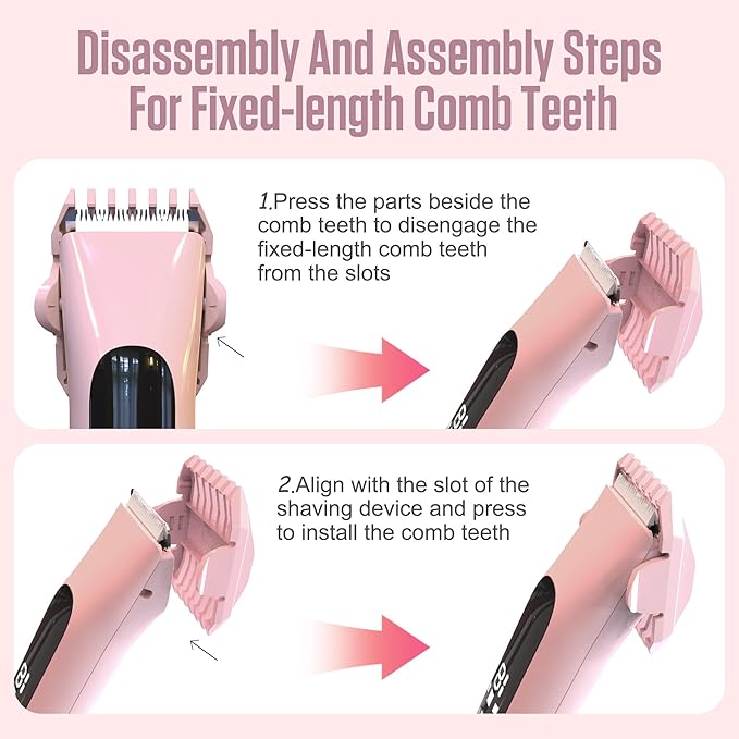 2 in 1 Bikini Trimmer for Women Dual Head Electric Shaver with LED Display,IPX7 Waterproof Wet & Dry, Painless Shaver for Underarm Leg Arm Body Face Private Area Pink