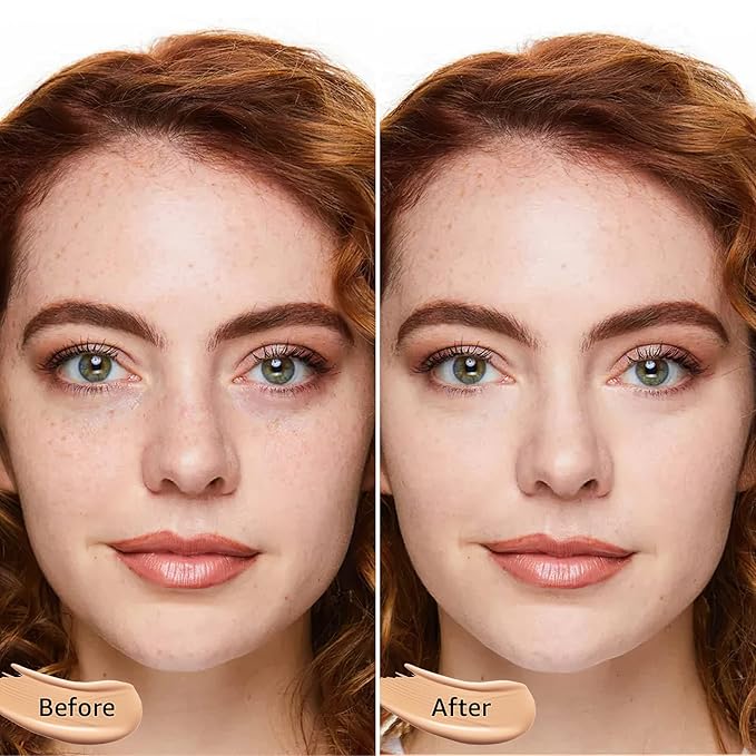 Air Cushion CC Cream Foundation - Mushroom Head BB Cream Concealer Makeup Base Moisturizing & Long-Lasting for All Skin Types and Even Color Correcting (Nude)