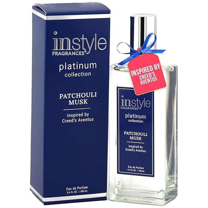 Instyle Fragrances, Platinum Collection, Patchouli Musk, Inspired by Creed's Aventus, Men’s Eau de Parfum, CLEAN, Vegan, Paraben-Free, Phthalate-Free, Never Tested on Animals, 3.4 Fluid Ounces