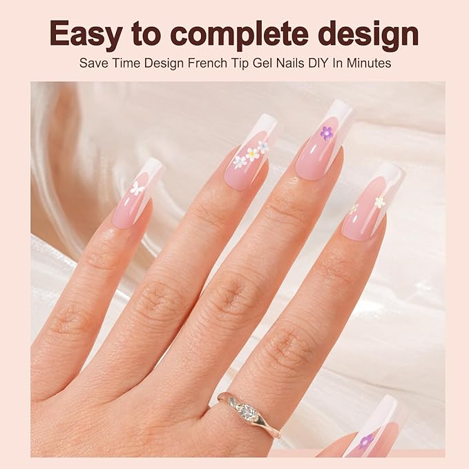 Vansiho Deep French Gel Nail Tips, 150Pcs Long Square Soft Gel Nail Tips, Pink French Tips Press on Nails, Fake Nails for Nail Art DIY 15 Sizes