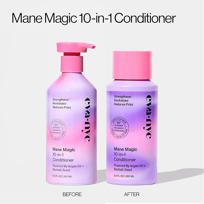 Eva NYC Mane Magic 10-in-1 Hair Conditioner, Sulfate Free Conditioner for Soft and Smooth Locks, Strengthening Conditioner for Dry Hair and All Hair Types, GMO-Free Hair Products, 8.8 fl oz