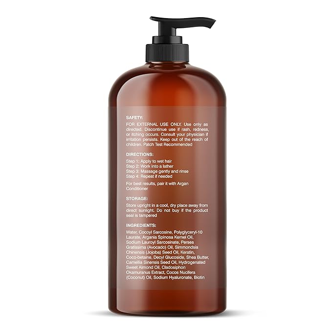 Botanic Hearth Argan Shampoo, Hydrating & Volumizing, Sulfate & Paraben Free, All Hair Types & Color Treated Hair, Men and Women 16 fl oz